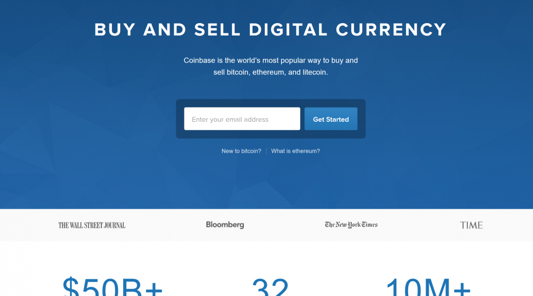Coinbase Home Page